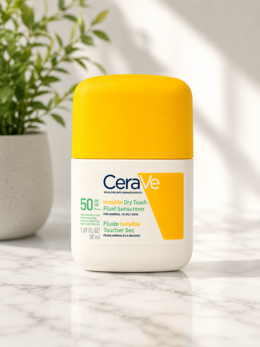 CeraVe Invisible Dry Touch Fluid Sunscreen SPF50+ 50ml (For Normal to Oily Skin)