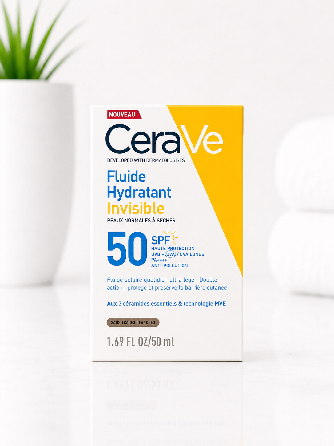 CeraVe Invisible Hydrating Fluid Sunscreen SPF50+ 50ml (For Normal to Dry Skin)