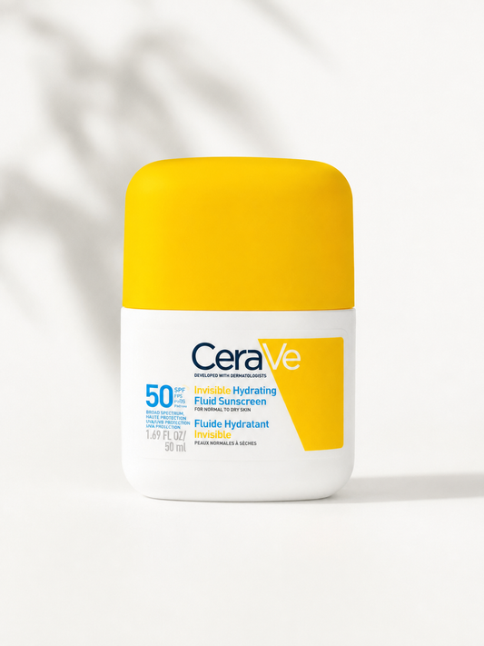 CeraVe Invisible Hydrating Fluid Sunscreen SPF50+ 50ml (For Normal to Dry Skin)